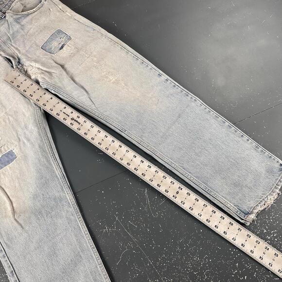 VTG Levis 505 Orange Tab Jeans Men 36x31 Upcycled Thrashed Skate 90's Distressed - Picture 5 of 10